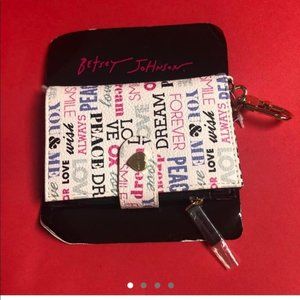 White pink n blue graphic wallet  ??????